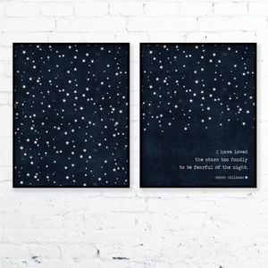 Framed Print Set (2) Bedroom or Nursery I have loved the stars too fondly to be
